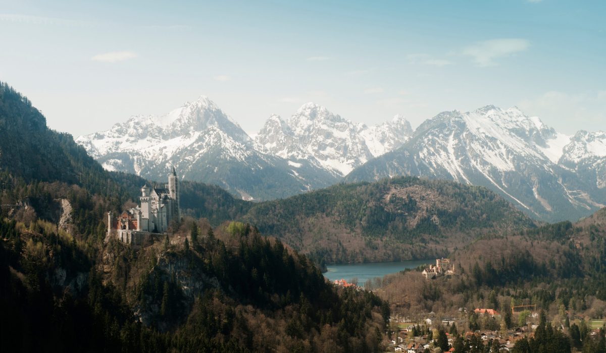 German Alps overlooking rural landscape